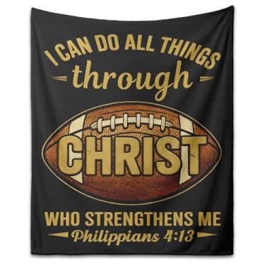 Imagem de Cobertor de presentes de futebol – Presentes exclusivos de futebol para meninos adolescentes, equipe de treinador de futebol, inspirador, presente de aniversário, presente cristão para homens, amantes