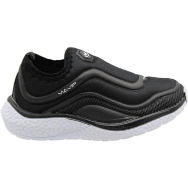 Imagem de Tênis Infantil Escolar Via Vip Sem Cadarço Menino, 27, Preto
