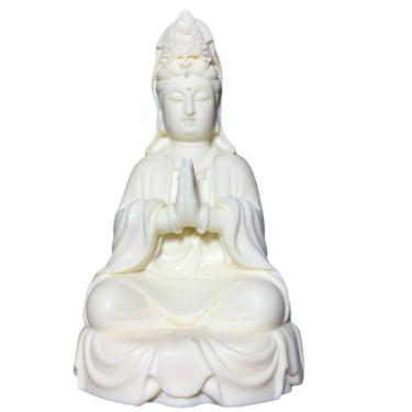 Imagem de Estátua de Buda, resina de marfim, 13 cm, dobrada à mão, Avalokitesvara