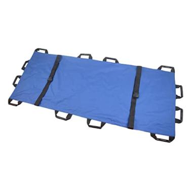 Imagem de barenx Maca de lona dobrável azul durável sistema de transferência de lixo de emergência ferramenta de assistência de elevação