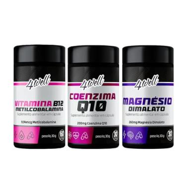 Imagem de 4well, Kit Antifadiga Crônica Coenzima Q10 + Magnésio Malato + Vitamina B12