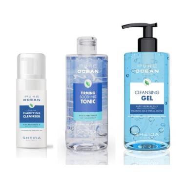Imagem de Kit De Limpeza Facial Para Pele Normal E Mista Pure Ocean Sheida, Mult