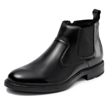 Imagem de OKKO Bota masculina Chelsea, couro legítimo, clássica, confortável, casual, sem cadarço, cano curto, Preta (003), 41