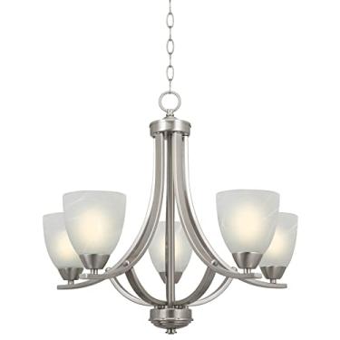 Imagem de Lustre grande Revel Weston 56 cm 5 luzes, níquel escovado - CC1185232-BN