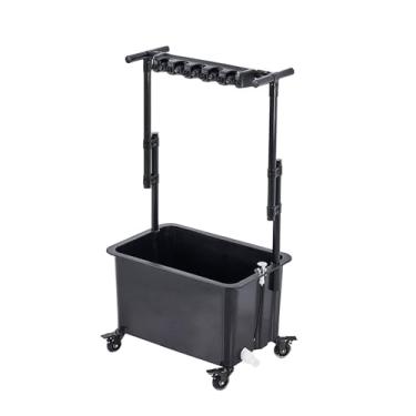 Imagem de TRGCJGH Pia móvel para acampamento, pia utilitária, carrinho de limpeza multifuncional e organizador de ferramentas, banheiras de lavagem independentes (60 cm/23,6 pol, B)