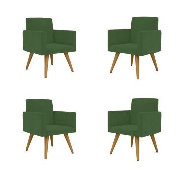 Imagem de Kit 04 Poltronas Decorativa Recepção Balaqui Decor Cor:verde