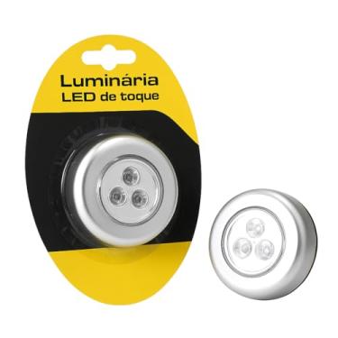 Imagem de Luminária LED de Toque 3 LEDs – Luz Branca, Portátil, Sem Fio, Ideal para Armários, Closets, Cozinha e Gavetas