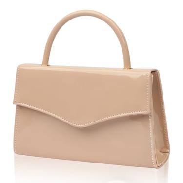 Imagem de BYWAUQI Bolsa clutch feminina de couro envernizado para noite bolsa preta clutch para baile formal festa de casamento coquetel de noiva (ouro champanhe)