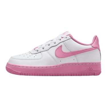Imagem de Nike Tênis de estilo de vida escolar de baixa qualidade Air Force 1 (branco/flamingo/rosa) (IB4411-100, rosa/branco), Rosa/branco, 18