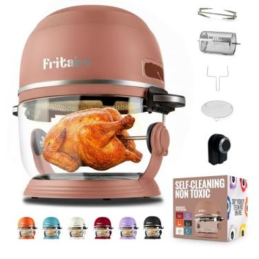 Imagem de Non Toxic Air Fryer - Airfryer de vidro de 5 litros com visibilidade 360, autolimpante, fritadeira a ar de vórtice de 400F para cozinhar uniformemente, sem BPA, sem Teflon e funções 6 em 1, assado