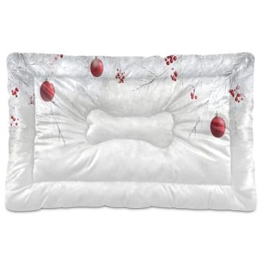 Imagem de SEHANY Cama de Natal para cães e gatos com fundo antiderrapante, cama de canil, colchão macio para animais de estimação, lavável para cães pequenos, médios e grandes, gatos, 45,7 x 61 cm