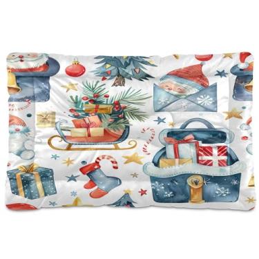 Imagem de SEHANY Cama de Natal para cães e gatos com fundo antiderrapante, cama de canil, colchão macio para animais de estimação, lavável para cães pequenos, médios e grandes, gatos, 45,7 x 61 cm