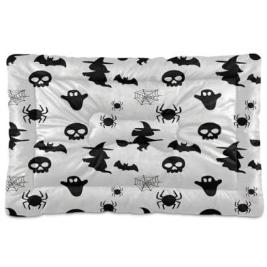 Imagem de SEHANY Cama de Halloween morcegos para cães e gatos com fundo antiderrapante, caixa de canil, colchão macio para animais de estimação, lavável para cães pequenos, médios e grandes, gatos, 91 x 61 cm