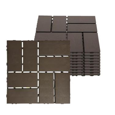 Imagem de Azulejos de deck interligados de plástico, lençóis de pátio com design de drenagem eficiente para banheiro cozinha piscina varanda varanda jardim 12 estilo L 10 peças