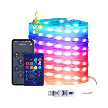 Imagem de Fita LED Neon RGBIC Programável De 10M/20M Com Bluetooth Inteligente W
