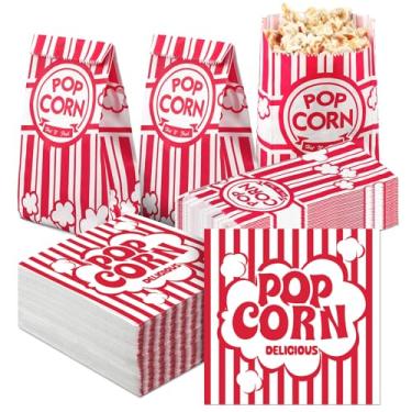 Imagem de Weekgrat 200 peças de sacos de pipoca de papel, guardanapos de papel de filme, mangas de milho a granel, decoração de festa temática de filme para pipoca, festa, cinema, suprimentos, lanchonete