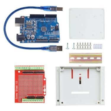 Imagem de DWWTKL Suporte de montagem em trilho DIN para UNO Project UNO CH340 e R3 Terminal IO Kit de extensão compatível com Arduino IDE