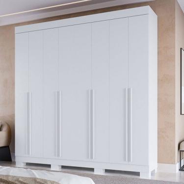 Imagem de Guarda-Roupa Casal Stella 8 Portas 4 Gavetas 100% Mdf Branco - Acp Móveis