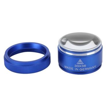 Imagem de Generic 30X Lupa Portátil Jóias Moedas Identificação Lupa para Relojoaria Com Lente de 36mm de Diâmetro Liga de Vidro Tamanho de Bolso Prata (Azul)
