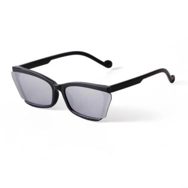 Imagem de HCHES Óculos de Sol Retrô Femininos Prateados Espelhados Moda UV400 para Dirigir (2)