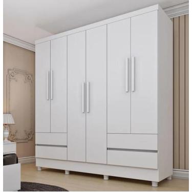 Imagem de Guarda Roupa Oregon 6 Portas 4 Gavetas com Pés - Móveis Tcil - Tcil Mó