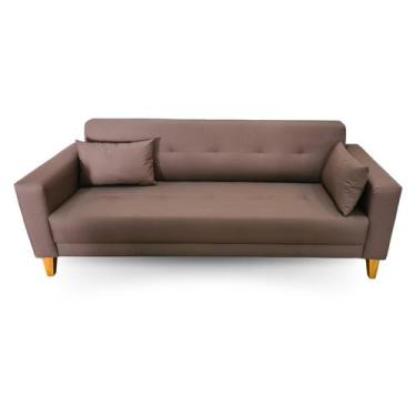 Imagem de Sofá  Gianni Tecido Acquablock Pé Trapézio Claro  210cm - 4R Estofados