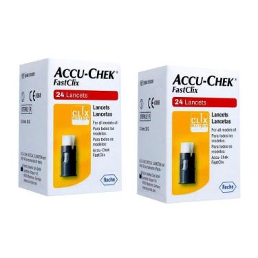 Imagem de Kit c/2 Accu-Chek Fastclix 24 Lancetas Roche