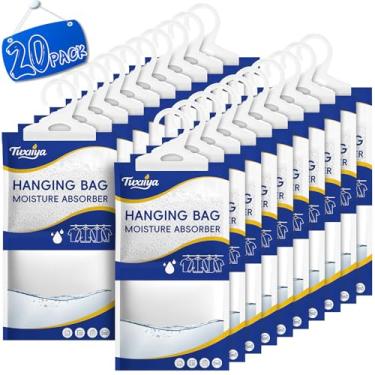 Imagem de Absorventes de umidade pacote com 20, sacos de desumidificador de armário suspenso, sacos de absorção de umidade, dessecante, sacos de absorção de umidade para armário, guarda-roupas, quartos