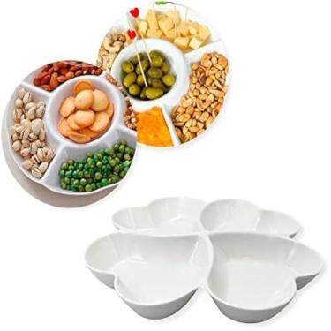 Imagem de Petisqueira formato coracao com quatro divisorias para petiscos e, elegante