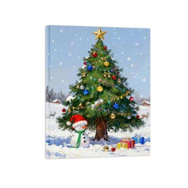 Imagem de BMZFYBS Tela de paisagem de arte de parede - árvore de inverno - impressão de pintura de decoração moderna para sala de estar pronta para pendurar tela embrulhada 50 x 65 cm 20 x 26 pol