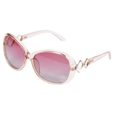 Imagem de Óculos de sol femininos polarizados grandes para mulheres, óculos de sol polarizados Jackie O para dirigir na praia e golfe, Rosa/rosa gradiente