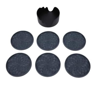 Imagem de Diydeg 6 PCS Porta-copos de Silicone, Tapetes de Bebida Antiderrapantes de Proteção de Superfície Universal para Bebidas Quentes e Frias, Com Suporte Lavável Espessado para Vidro de