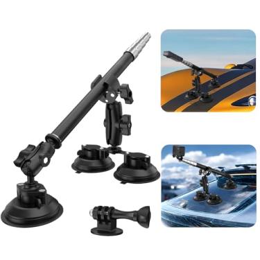 Imagem de Suporte de carro com sucção para Insta360 x5/X4/X3/X2/GO 3/ONE/GoPro Max-47 bastão de selfie bloqueável antiqueda