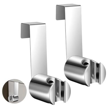 Imagem de WJIAAA Pacote com 2 suportes de pulverizador de bidê para vaso sanitário, suporte de parede ou tanque de aço inoxidável para chuveiro de mão e pulverizador de vaso sanitário, prata