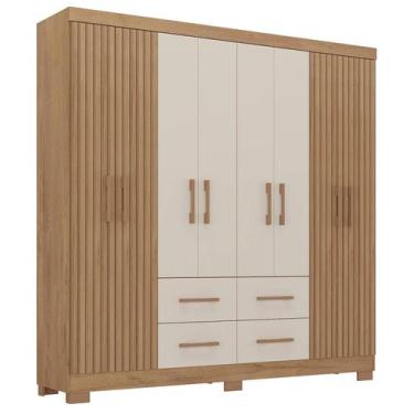 Imagem de Guarda Roupa Itapema Atualle Casal 8 Portas 4 Gavetas Cor Canelato Rús