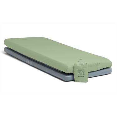 Imagem de HEST Lençol com elástico para resfriamento - Colchões compatíveis - Tecido refrescante de jade - Lavável na máquina - Pronto para uso externo - Curto de 63,5 cm