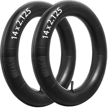 Imagem de GLDYTIMES Tubo interno de bicicleta de 35,5 cm, tubo de 14 x 2,125/2,4 com válvula Schrader, serve para scooters elétricos e pneus de bicicleta elétrica, substituindo tamanhos 14 x 1,90 14 x 1,95 14 x