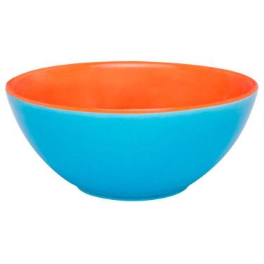 Imagem de Kit 4 Tigelas Bowl Bicolor Azul E Laranja Oxford® Cerâmica 600ml