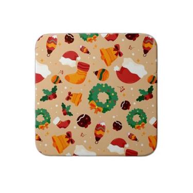 Imagem de Ladrilho Decorativo de Cerâmica Estampa Padrão de Natal Desenhado à Mão