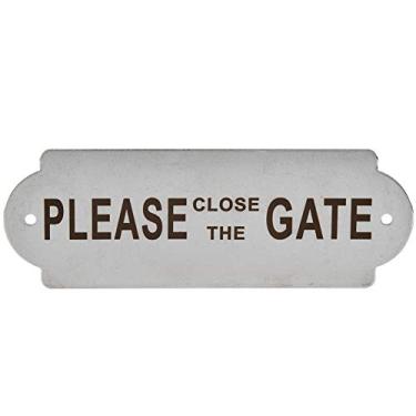 Imagem de KIMISS Placa de Sinalização de Porta de Aço Inoxidável Com Parafusos - Aviso, Proibido Fumar, Privado e Outras Opções para Casa, Jardim e Portão (POR FAVOR FECHE O PORTÃO)