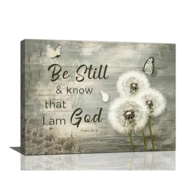 Imagem de Arte de parede com imagens de dente-de-leão, decoração de parede em tela floral de fazenda, pintura emoldurada inspiradora rústica de flores, borboleta de flor branca, decoração de casa para banheiro