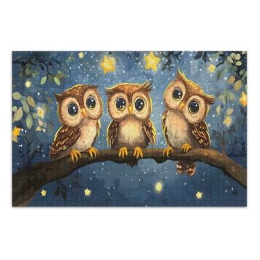 Imagem de Quebra-cabeças de corujas fofas para adultos 1000 peças, quebra-cabeças exclusivos, jogos educativos