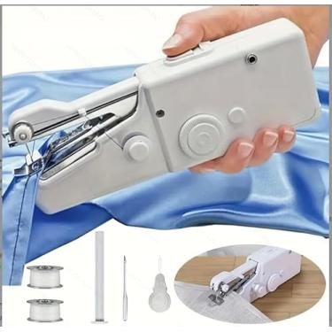 Imagem de Máquina de costura portátil, esgoto elétrico portátil para reparos rápidos e faça você mesmo, costurar roupas, tecidos, cortinas, viagens e uso doméstico