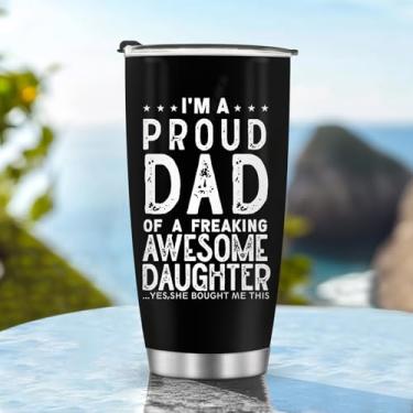 Imagem de Copos isolados Caneca Copo Reirement Pais Aniversário Presentes de Natal para Homens Pai Avô Viagem Essenciais Acessórios Essenciais Deve Ter Alça Gelada Fria 590 ml