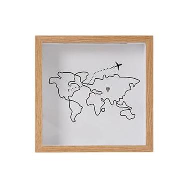 Imagem de Kuntesetty Caixa de Lembranças em Madeira com Moldura Decorativa E Design de Avião, Porta-Ingressos, Ideal para Colecionáveis, Presentes de Casamento, Decoração, Madeira 29x29cm, Tamanho real