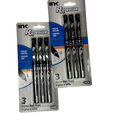 Imagem de Canetas esferográficas INC R2 ROLLER 2 pacotes de 3 tintas pretas de ,7 mm