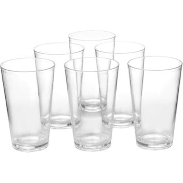 Imagem de Conjunto 6 Copos de Vidro Transparente, 300ml, 11cm Altura x 7,8cm Diâmetro, 232g Cada
