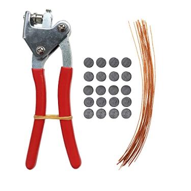 Imagem de KINGCENT Conjuntos de vedação de medidor de alicate, trava de segurança, fio de ferro falso (1 plier, 20 cordas de nylon, 20 peças)