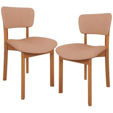Imagem de Kit 02 Cadeiras Para Sala de Jantar Cozinha Living Estofada Dara L02 Linho Rosê - Lyam Decor