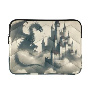 Imagem de Capa protetora de computador durável Dragon Fog Castle, bolsa de trabalho para laptop, capa feminina de 13 a 14 polegadas